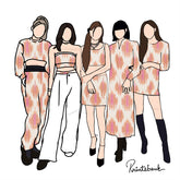 Peach Pink Ikat Digital Printed Fabric Material